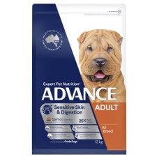 Advance Dry Dog Food All Breed Sensitive Skin Digestion Salmon 13kg