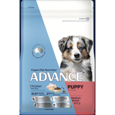 Advance Dry Dog Food Puppy Medium Breed Chicken 800g