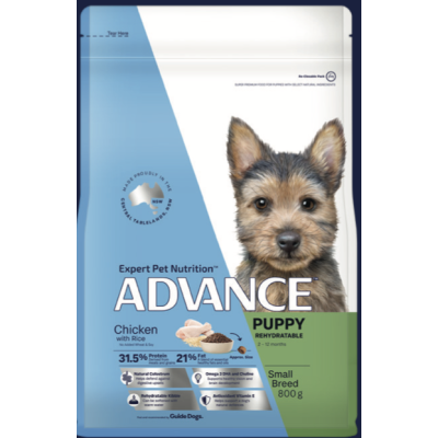 Advance Dry Dog Food Puppy Rehydratable Small Breed Chicken 800g