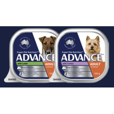 Advance Wet Dog Food Single Serve Adult Lamb 100g 12pk
