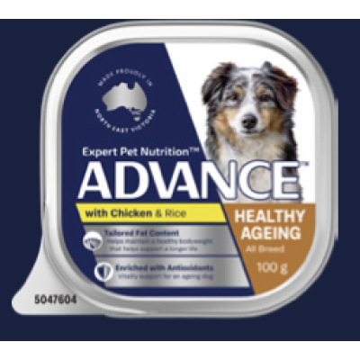 Advance Wet Dog Food Single Serve Adult Healthy Ageing Chicken 100g 12pk
