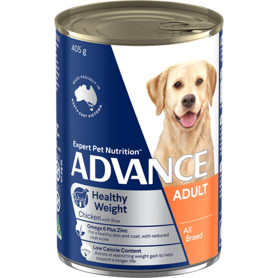Advance Wet Dog Food Adult All Breed Healthy Weight 405g 12pk