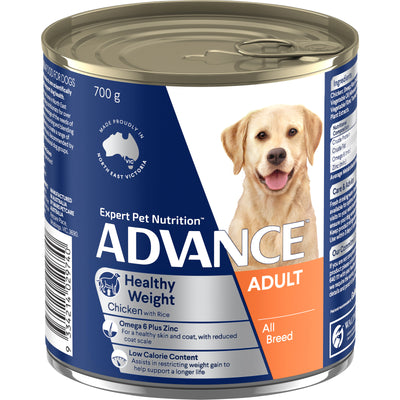 Advance Wet Dog Food Adult Healthy Weight 700g 12pk