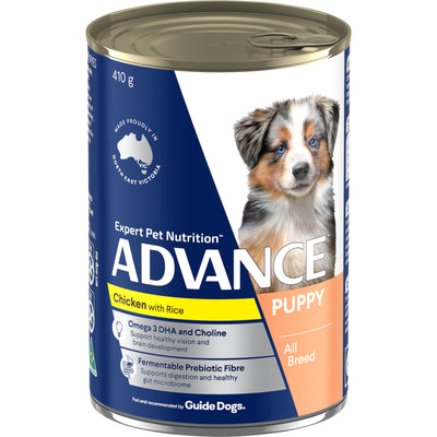 Advance Wet Dog Food Puppy All Breed Chicken Rice 410g 12pk