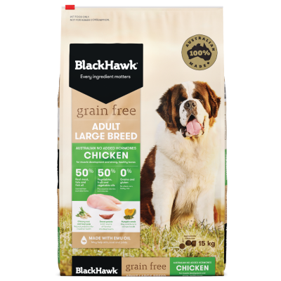 Black Hawk Dry Dog Food Adult Large Breed Grain Free Chicken 15kg