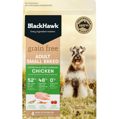 Black Hawk Dry Dog Food Grain Free Small Breed Chicken 7kg