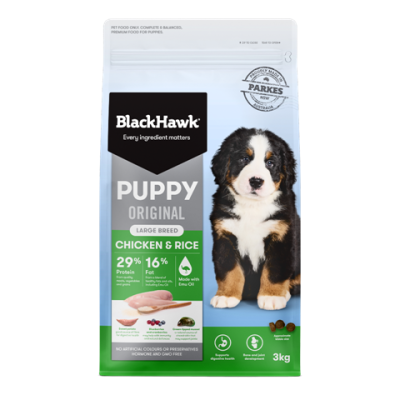 Black Hawk Dry Dog Food Puppy Large Breed Chicken Rice 3kg