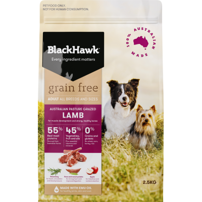 Black Hawk Dry Dog Food Adult Grain Free Lamb 2.5kg