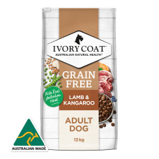 Ivory Coat Dry Dog Food Adult Grain Free Lamb Kangaroo 13kg