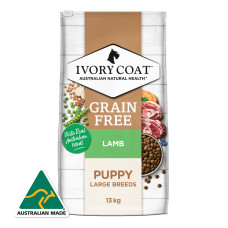 Ivory Coat Dry Dog Food Puppy Grain Free Large Breed Lamb Coconut Oil 2kg
