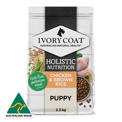 Ivory Coat Dry Dog Food Puppy Chicken Brown Rice 15kg