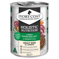Ivory Coat Wet Dog Food Adult Lamb Brown Rice Loaf 400g 12pk