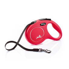 Flexi Classic Retractable Tape Dog Lead Large 5m Red