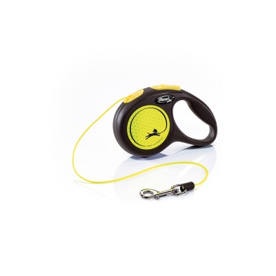 Flexi Neon Retractable Cord Dog Lead XS 3m Black Yellow
