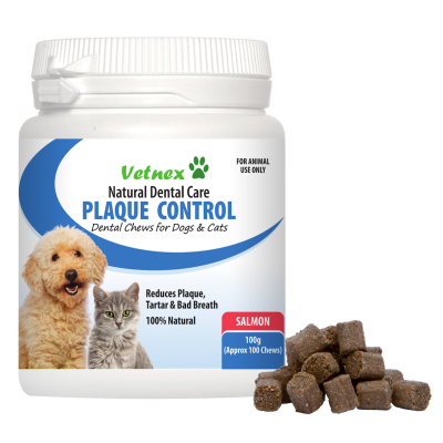 Vetnex Plaque Control Dental Chews Salmon for Dogs & Cats 100g