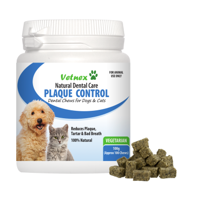 Vetnex Plaque Control Dental Chews Vegetarian for Dogs & Cats 100g