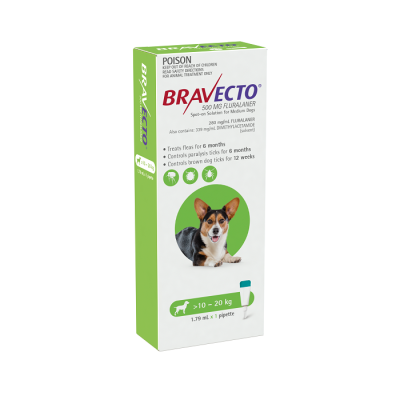 Bravecto Dog Spot On Green 10-20kg 1pk
