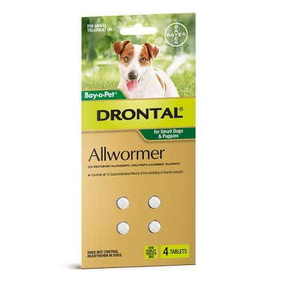 Drontal Allwormer Small Dog Up to 3kg 4 Tablets