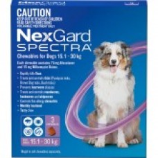 NexGard Spectra Chewables For Dogs 15.1-30kg 3 Pack