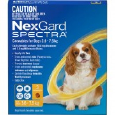 NexGard Spectra Chewables For Dogs 3.6-7.5kg 6 Pack