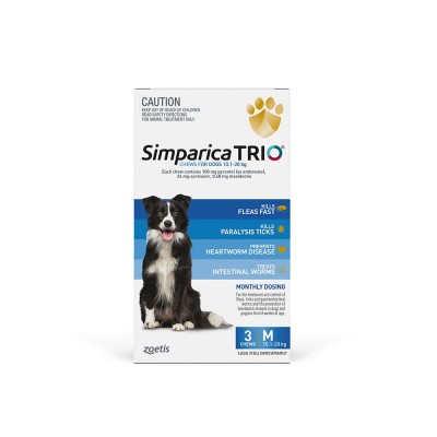 Simparica Trio Chews for Dogs Medium 10.1-20kg 6pk