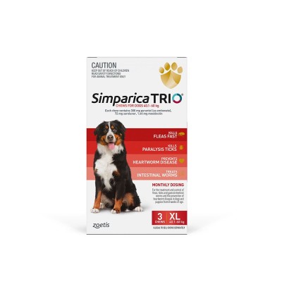 Simparica Trio Chews for Dogs XL 40.1-60kg 6pk