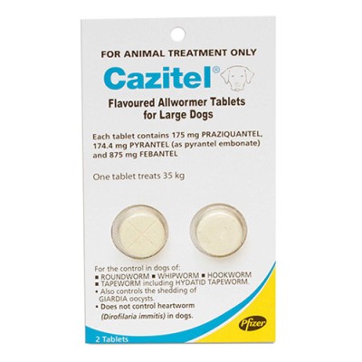 Cazitel Allwormer Tabs for Dogs 35kg 2pk