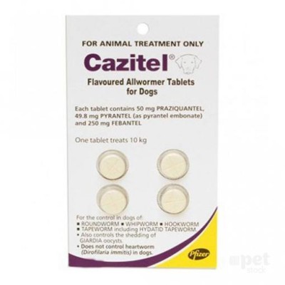 Cazitel Allwormer Tabs for Dogs 10kg 4pk