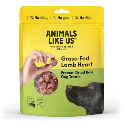 Animals Like Us Freeze Dried Raw Dog Treats Lamb Heart 85g