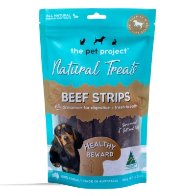 The Pet Project Dog Treat Beef Strips 180g