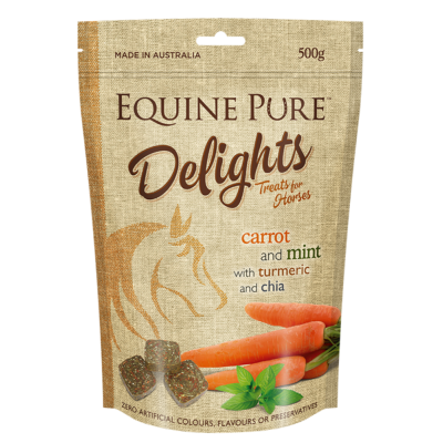 Equine Pure Delights Horse Treat Carrot Mint Turmeric 500g