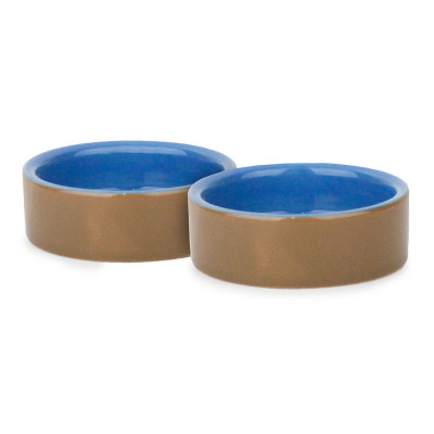 Pipsqueak Ceramic Bowl Shallow Blue 2pk