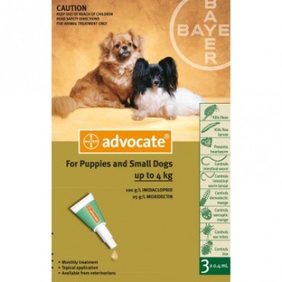 Advocate for Dogs 0-4kg 3pk
