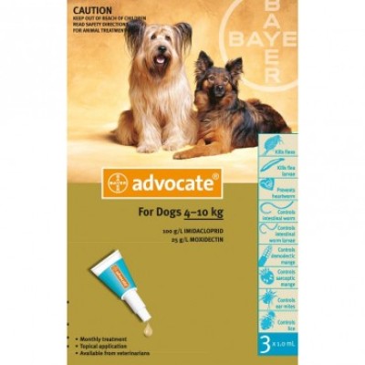 Advocate for Dogs 4-10kg 3pk