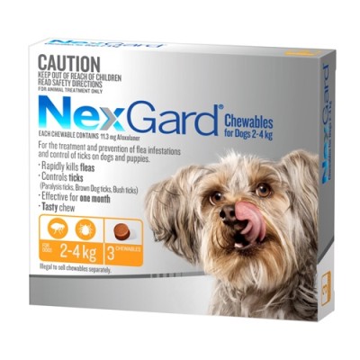 Nexgard Flea Tick Treatment For Dogs 2-4kg 6pk
