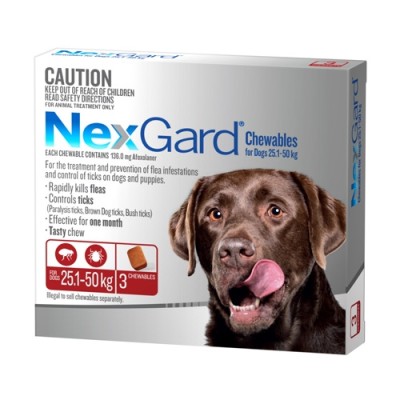 Nexgard Flea Tick Treatment For Dogs 25.1-50kg 6pk